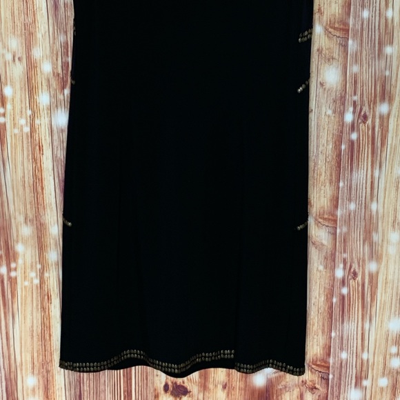 Suzi Chin Maggy Boutique Sleeveless Cocktail Dress Black Bronze Studs  Size 10. - Picture 6 of 7